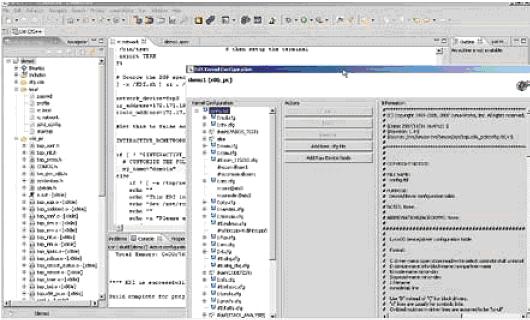 Рис. 3. Перспектива построения C/C++ в Luminosity вместе с конфигурированием ядра 